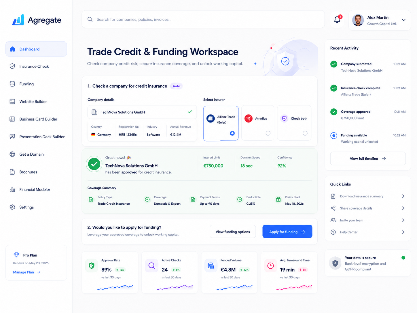 Agregate dashboard demo
